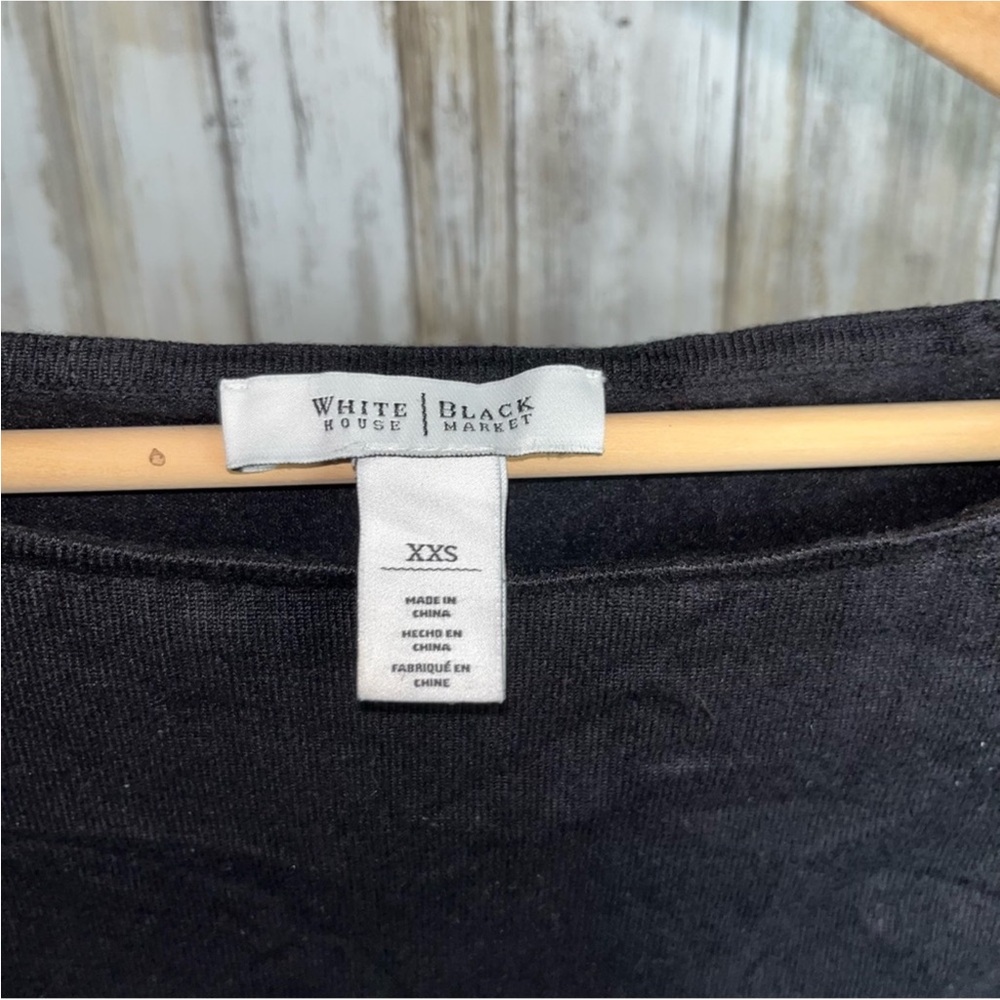 White House Black Market Black Tiered Sleeve Blouse - Picture 4 of 4